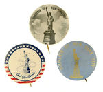 TRIO OF STATUE OF LIBERTY BUTTONS.