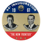 "'THE NEW FRONTIER'" KENNEDY AND JOHNSON 1961 INAUGURAL BUTTON.