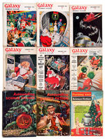 SCIENCE FICTION PULP DIGESTS LOT OF 12 WITH CHRISTMAS COVERS.