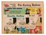 “PHILADELPHIA SUNDAY BULLETIN” LOT OF 13 COMIC STRIP POSTERS.