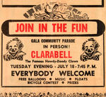 “IN PERSON!  CLARABELL THE FAMOUS HOWDY-DOODY CLOWN” LARGE 1950 PROMOTIONAL HAND-OUT.