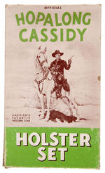 "HOPALONG CASSIDY HOLSTER SET" BOXED SET WITH GUNS.