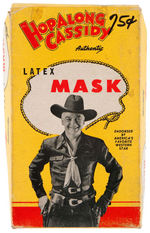 "HOPALONG CASSIDY AUTHENTIC LATEX MASK" WITH ORIGINAL BOX.