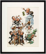 JACK DAVIS FRAMED FULL COLOR ORIGINAL ART FEATURING GERALD FORD & THE WASHINGTON MONEY MACHINE.