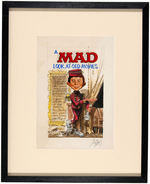 JACK DAVIS FRAMED ORIGINAL PRELIMINARY ART FOR "A MAD LOOK AT OLD MOVIES" BOOK COVER PAIR.