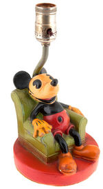 MICKEY MOUSE LARGE FIGURAL PLASTER LAMP.