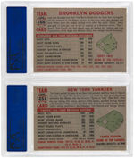 1956 TOPPS NEW YORK YANKEES & BROOKLYN DODGERS TEAM CARDS PAIR PSA NM 7.