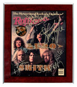 AEROSMITH BAND-SIGNED ROLLING STONE PLAQUE.