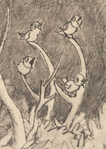 "SNOW WHITE AND THE SEVEN DWARFS" HAUNTED FOREST ORIGINAL STORYBOARD ART PAIR.