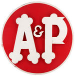 “A&P” GROCERY STORE HIGH RELIEF WOOD SIGN.