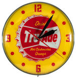 “DRINK TRU-ADE NOT CARBONATED ORANGE” LIGHTED WALL CLOCK.