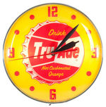 “DRINK TRU-ADE NOT CARBONATED ORANGE” LIGHTED WALL CLOCK.