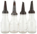 LOT OF 12 GENERIC OIL BOTTLES WITH TWO CARRIERS.