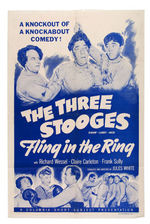 THE THREE STOOGES "FLING IN THE RING" MOVIE POSTER.