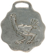 SCRAWNY CHICKEN SYMBOL OF AULTMAN & TAYLOR FARM EQUIPMENT COMPANY WATCH FOB.