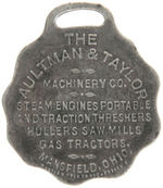 SCRAWNY CHICKEN SYMBOL OF AULTMAN & TAYLOR FARM EQUIPMENT COMPANY WATCH FOB.