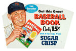 "LEO DUROCHER" UNUSED BASEBALL BOOK SUGAR CRISP PREMIUM STORE DISPLAY.