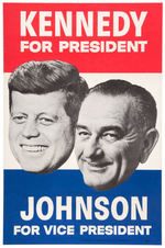 "KENNEDY FOR PRESIDENT - JOHNSON FOR VICE PRESIDENT" SMALL FORMAT 1960 JUGATE POSTER.