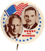 PAIR OF 1948 DEWEY/WARREN CLASSIC JUGATE BUTTONS.