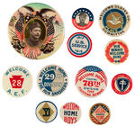 WORLD WAR I COLLECTION OF WELCOME HOME THEMED BUTTONS.