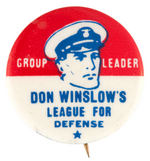 RARE DON WINSLOW CLUB BUTTON FROM FLEER DOUBLE BUBBLE GUM 1940.