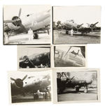 WWII BOMBER CANDID/REAL PHOTO LOT OF 26 INCLUDING MANY WITH  PIN-UP NOSE ART.