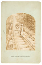 "SLIDING DOWN MT. WASHINGTON RAILWAY" EARLY CABINET PHOTO.