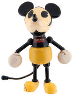 "MICKEY MOUSE" LARGE SIZE WOOD JOINTED FIGURE WITH LOLLIPOP HANDS - YELLOW PANTS.