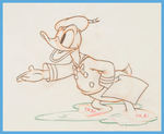 THE AUTOGRAPH HOUND PRODUCTION DRAWING PAIR FEATURING DONALD DUCK AND MICKEY ROONEY.