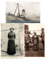 WOMAN AVIATRIX PHOTO POSTCARD TRIO.