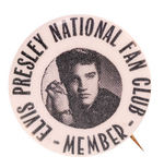 RARE 1956 "MEMBER - ELVIS PRESLEY NATIONAL FAN CLUB" BUTTON FROM TENNESSEE-BASED CLUB.