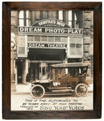 "SEATTLE'S BEST DREAM PHOTO-PLAY/DREAM THEATRE" LARGE 1912 CAR GIVEAWAY FRAMED PHOTO.