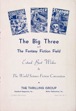 "WORLD SCIENCE FICTION CONVENTION" 1939 PROGRAM.