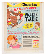 "CHEERIOS BULLWINKLE WALKIE TALKIE" CEREAL BOX BACK PROTOTYPE ART.