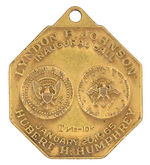 JOHNSON AND HUMPHREY JUGATE OCTAGONAL INAUGURATION MEDALLION.