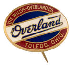 LARGE OVAL "OVERLAND" EARLY BUTTON.