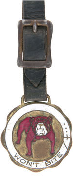 CIGAR AND CUT PLUG TOBACCO PAIR OF EARLY ENAMELED WATCH FOBS.