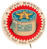 "STAR BRAND" BUTTER EARLY AND LARGE GRAPHIC BUTTON.