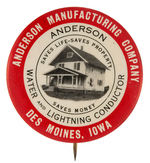 RARE EARLY "WATER AND LIGHTNING CONDUCTOR" MANUFACTURERS BUTTON.