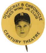 BASEBALL PLAYER BUTTON FROM SET “RED WING JR. CLUB.”