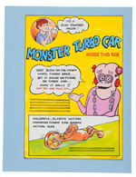 FRANKENBERRY "MONSTER TURBO CAR" CEREAL BOX BACK PROTOTYPE ART.