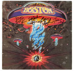 BOSTON BAND SIGNED "BOSTON" LP ALBUM COVER.