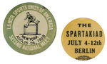 LEFT-WING 1928 & 1931 BUTTONS PROMOTING SPORTS.