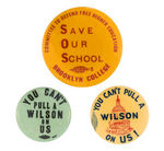 FREE SPEECH/RED SCARE 1940s BROOKLYN COLLEGE AND CITY COLLEGE OF NY BUTTON COLLECTION.