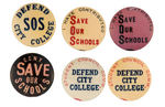 FREE SPEECH/RED SCARE 1940s BROOKLYN COLLEGE AND CITY COLLEGE OF NY BUTTON COLLECTION.