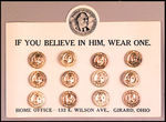 FDR "YOUR FRIEND" FULL CARD OF BRASS BADGES".