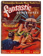 “FANTASTIC ADVENTURES” PULP W/COLOR KEY SHEETS FOR “PRINCESS OF MARS RETURNS” COVER.