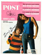 SONNY & CHER SIGNED SATURDAY EVENING POST MAGAZINE.