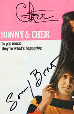 SONNY & CHER SIGNED SATURDAY EVENING POST MAGAZINE.