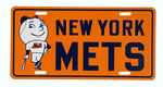 "NEW YORK METS" LICENSE PLATE WITH MR. MET.